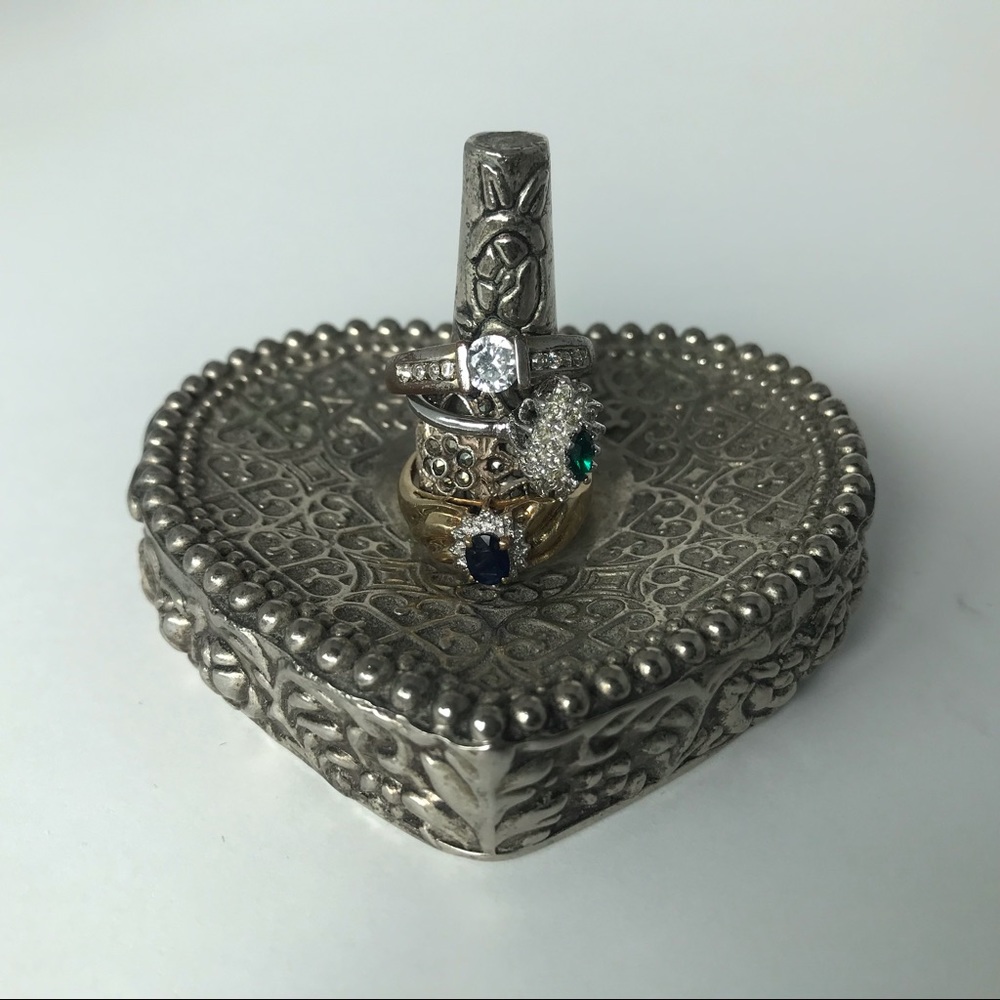 Vintage heart shaped ring tree or jewelry holder